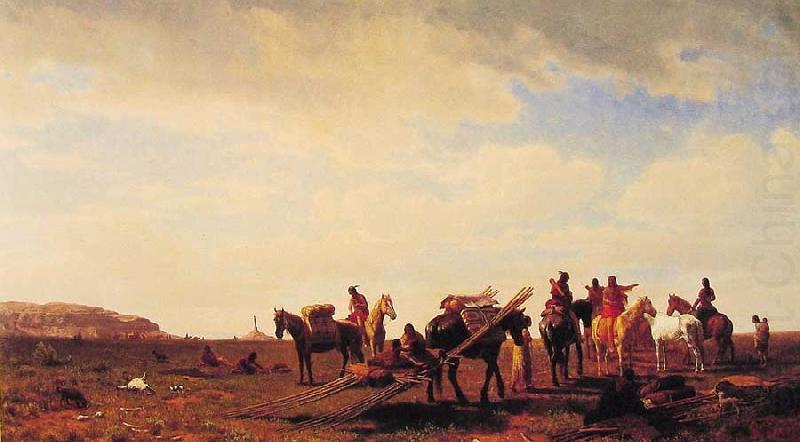Albert Bierstadt Indians Travelling near Fort Laramie china oil painting image